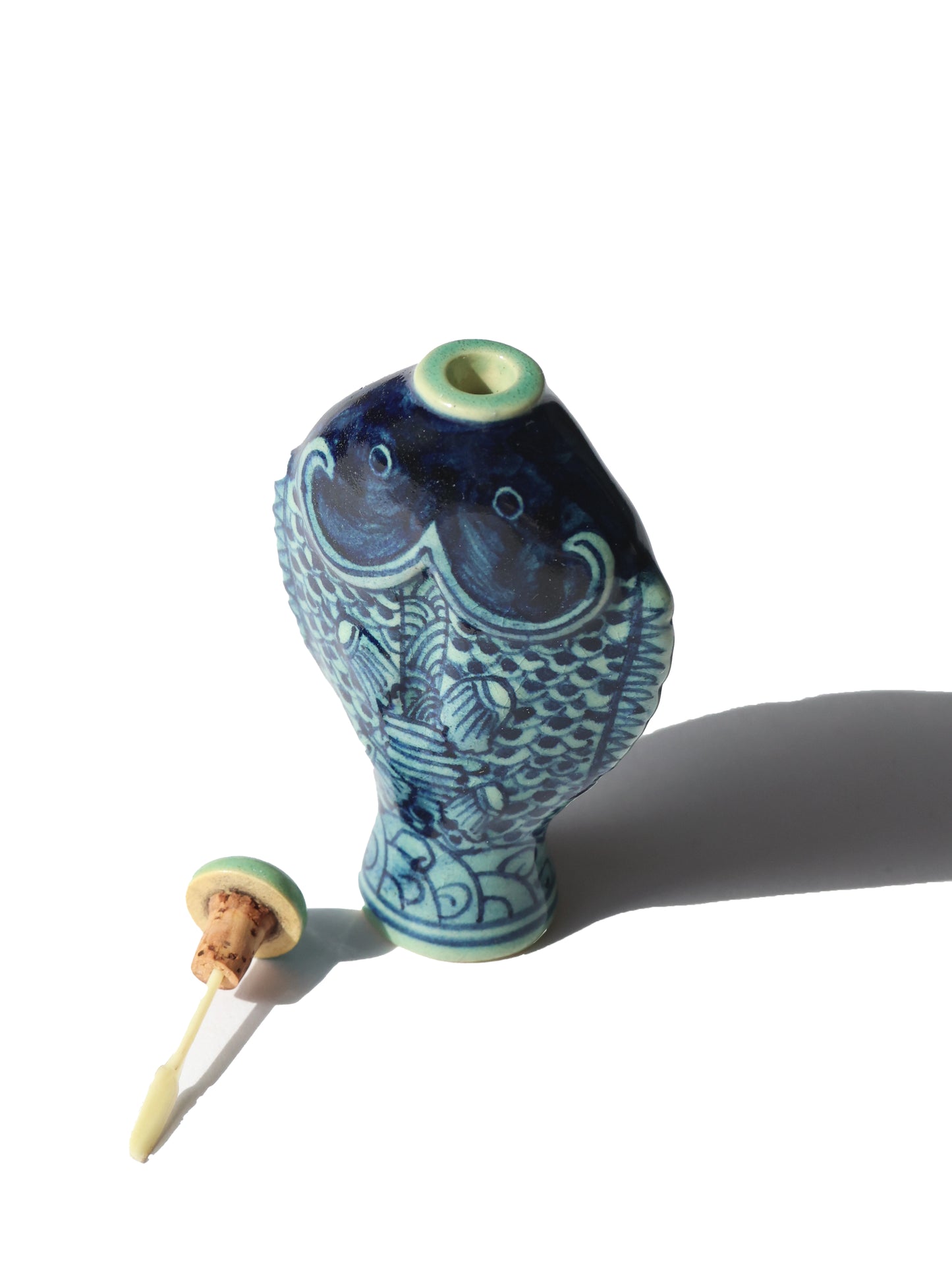 19th Century Koi Ceramic Snuff Bottle