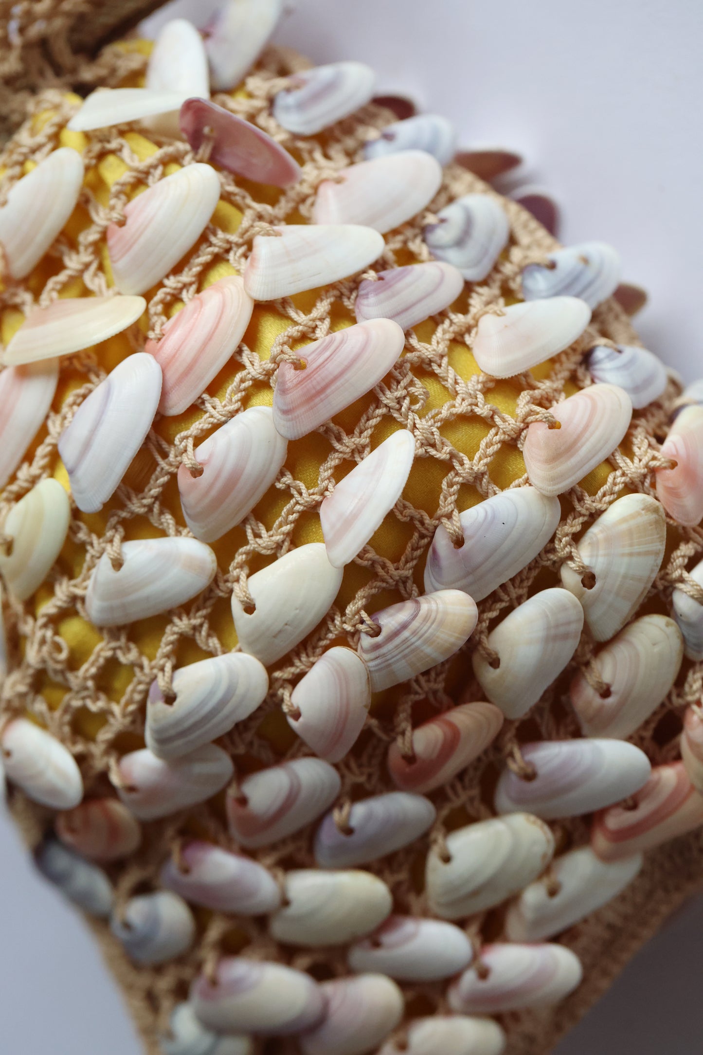 Vintage Crochet Clam Shell Appliqué Pouch