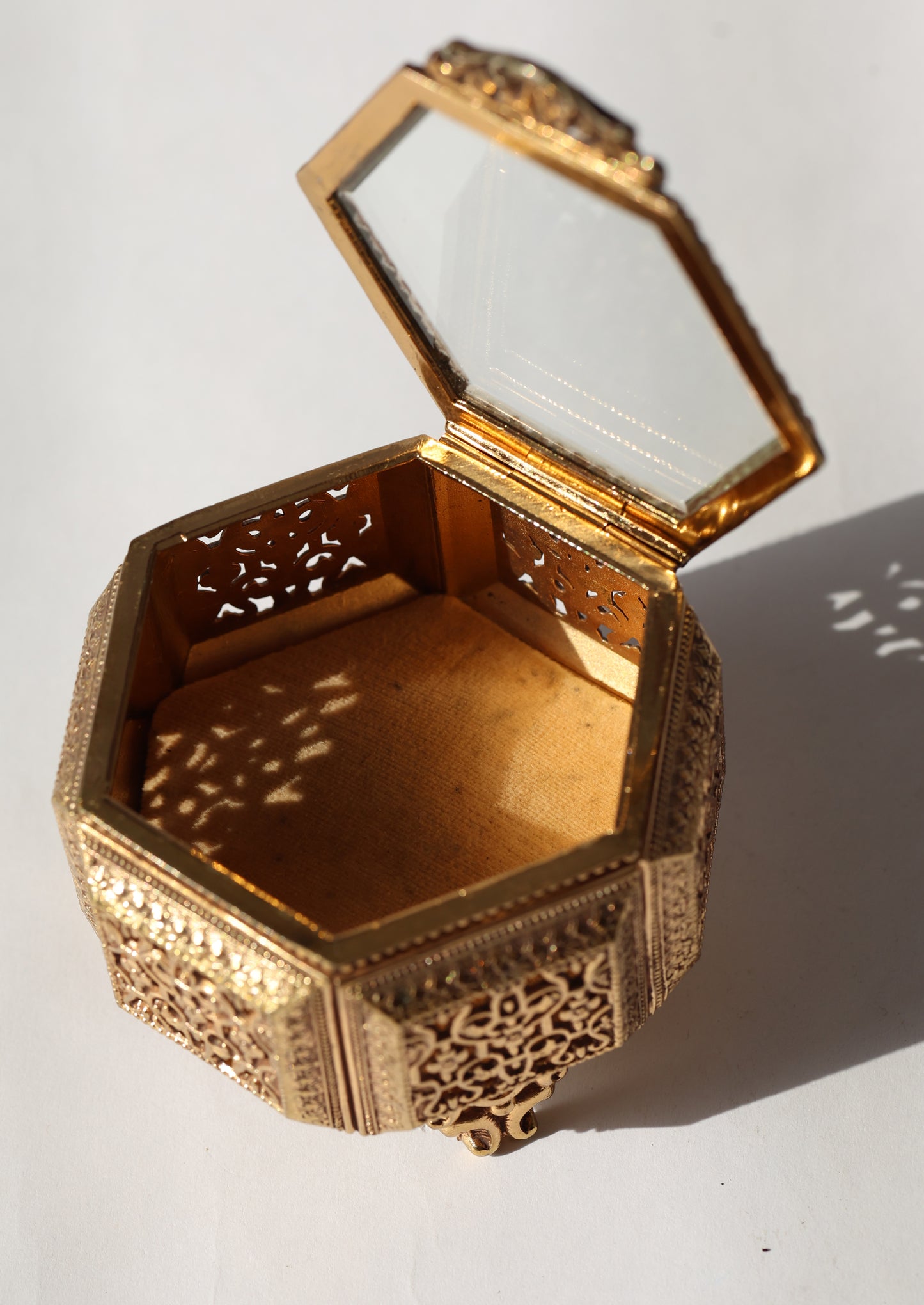1960s Japan Filigree Glass Basket Box