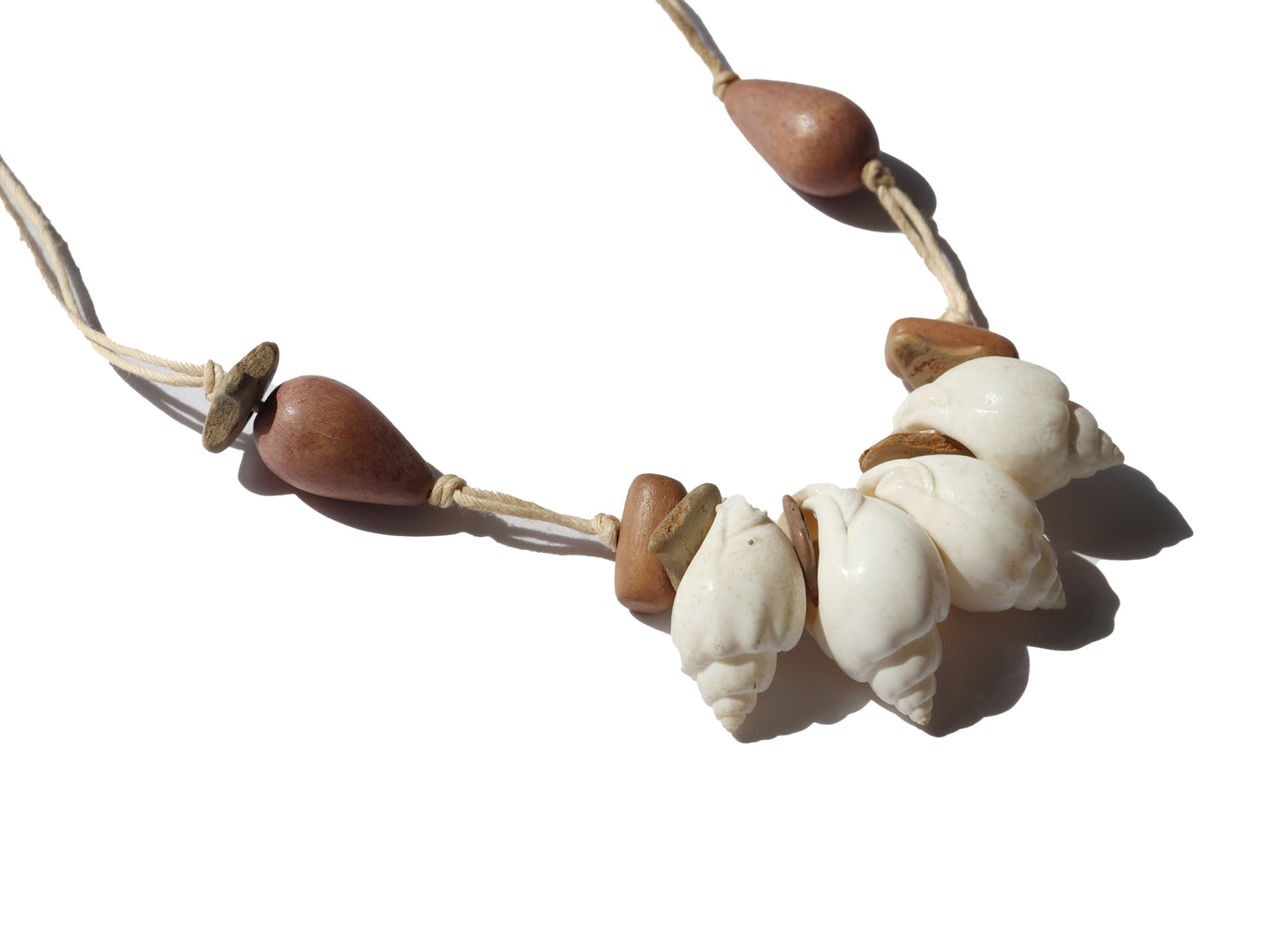 Boho Shell Wooden Bead Necklace