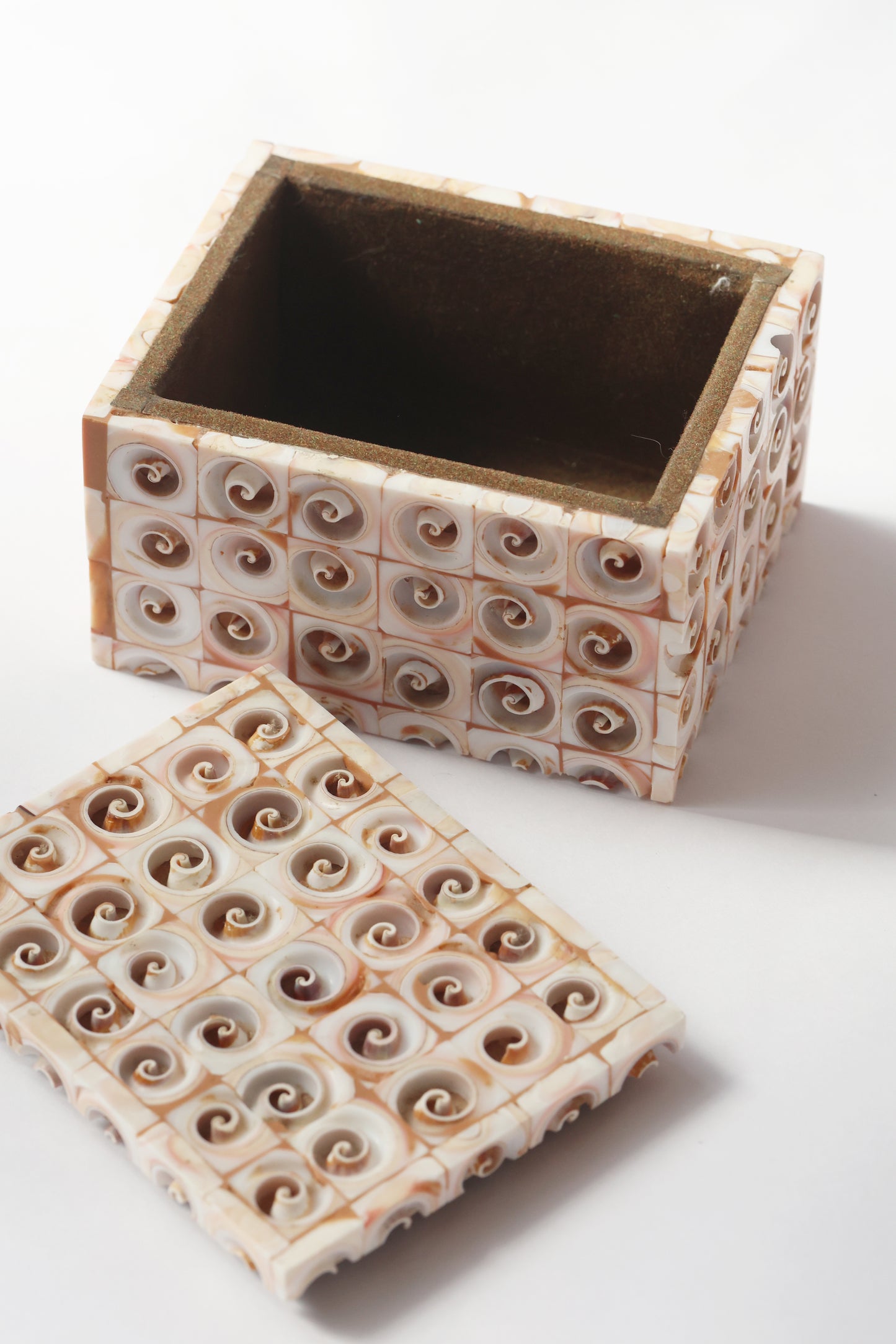 1980s Shell Mosaic Inlay Stash Box