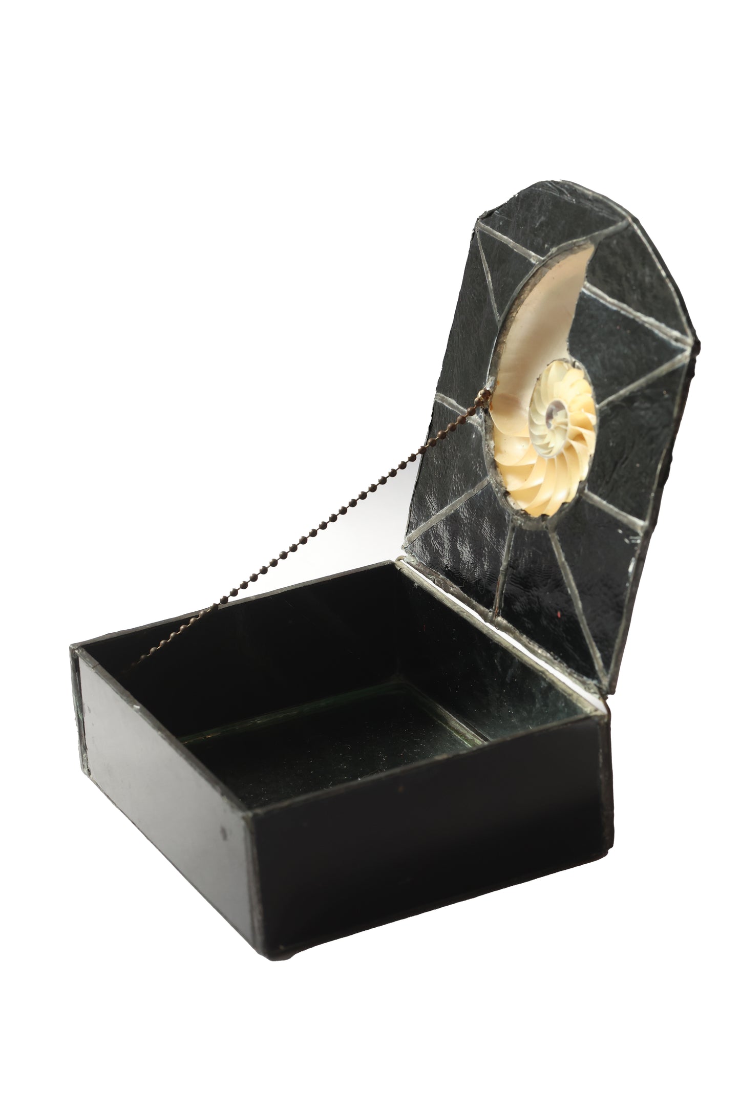 Vintage Nautilus Glass Mirror Box