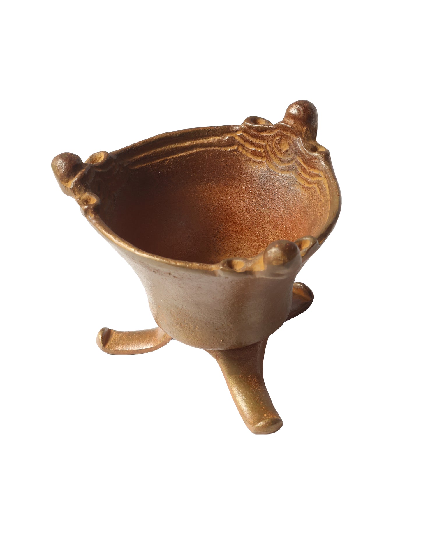 Rare Tomiyasu Aida Jomon Bronze Pedestal Dish