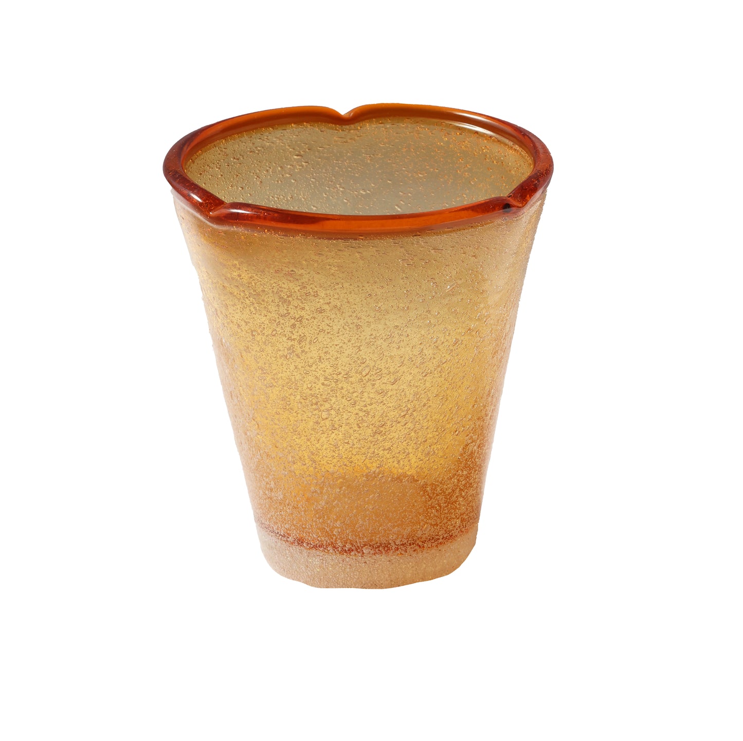 VIntage Amici Art Glass Amber Bubbles Set of 6