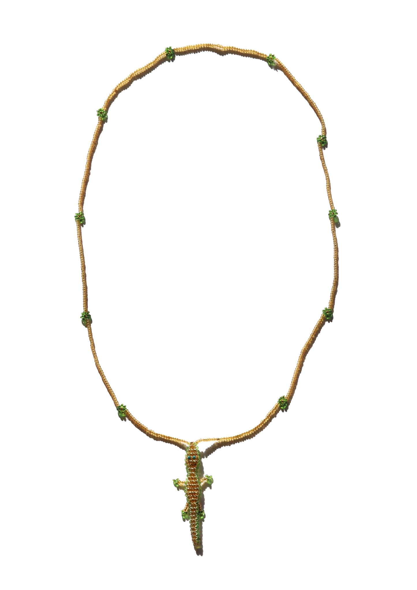 Vintage 2000s Beaded Gecko Necklace
