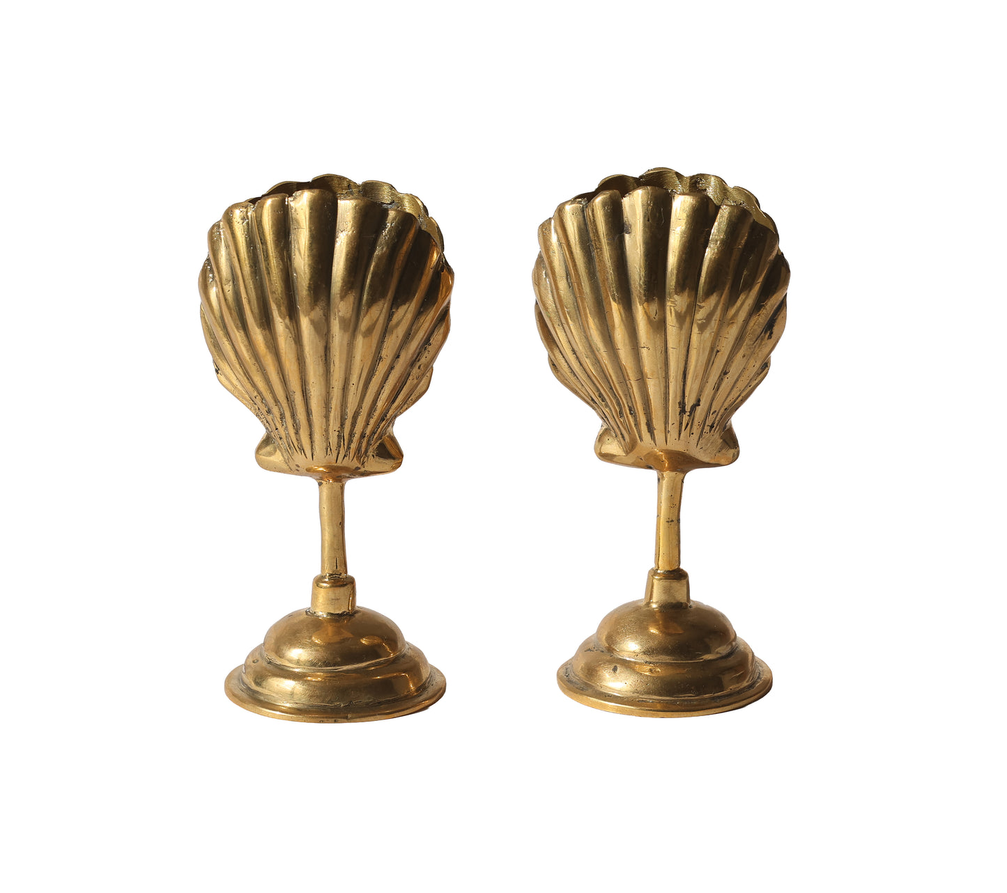 Vintage Brass Scallop Shell Card Holder