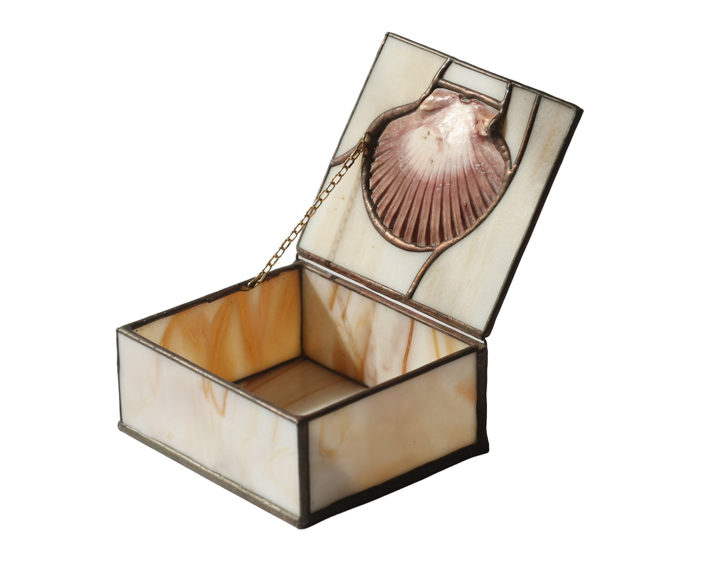 Marble Scallop Glass Box