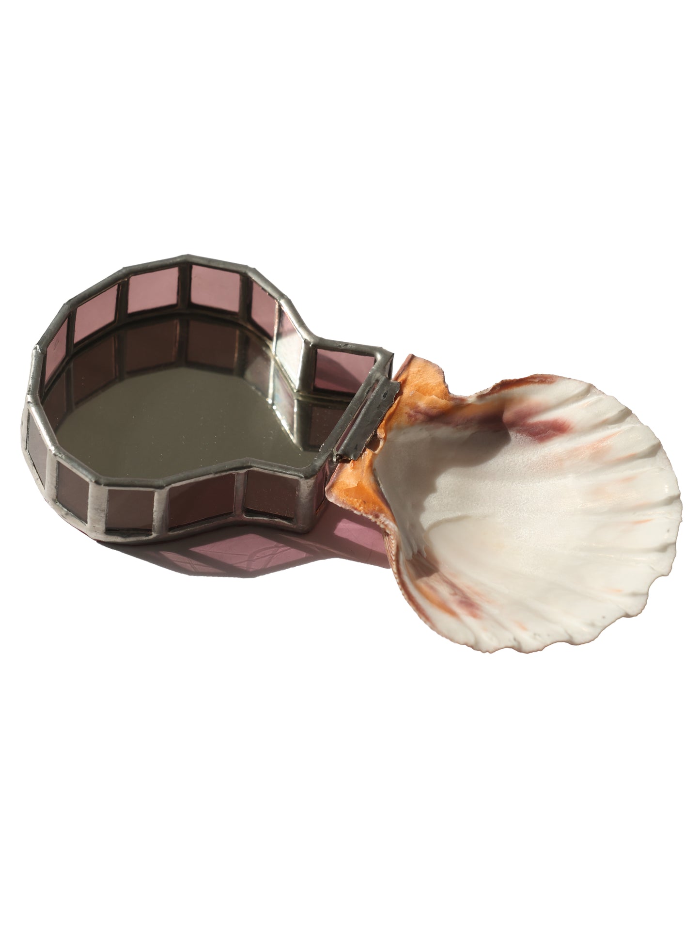RARE 1990s Scallop Shell Glass Box