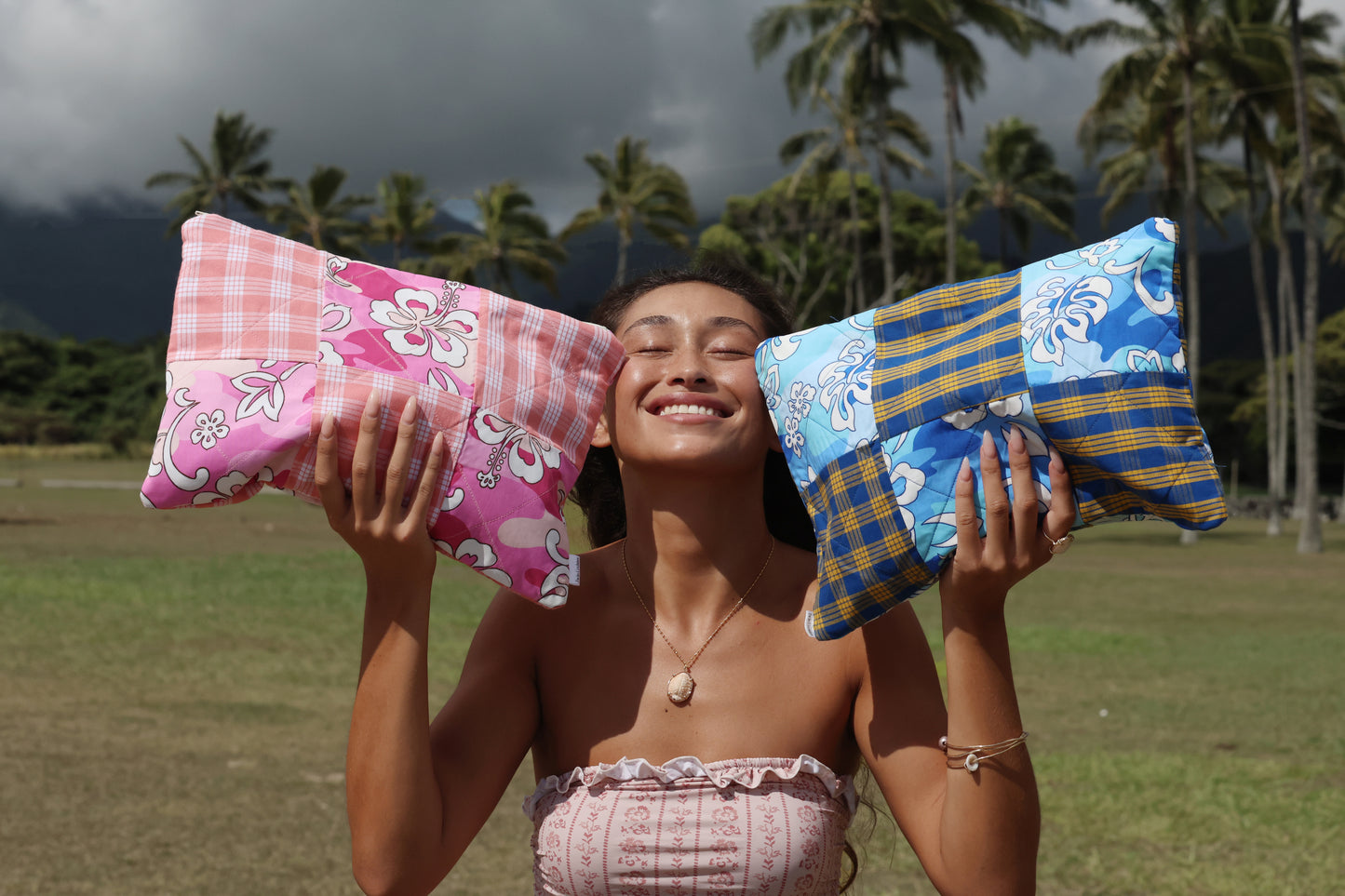 Kana Palaka Quilted Pouch