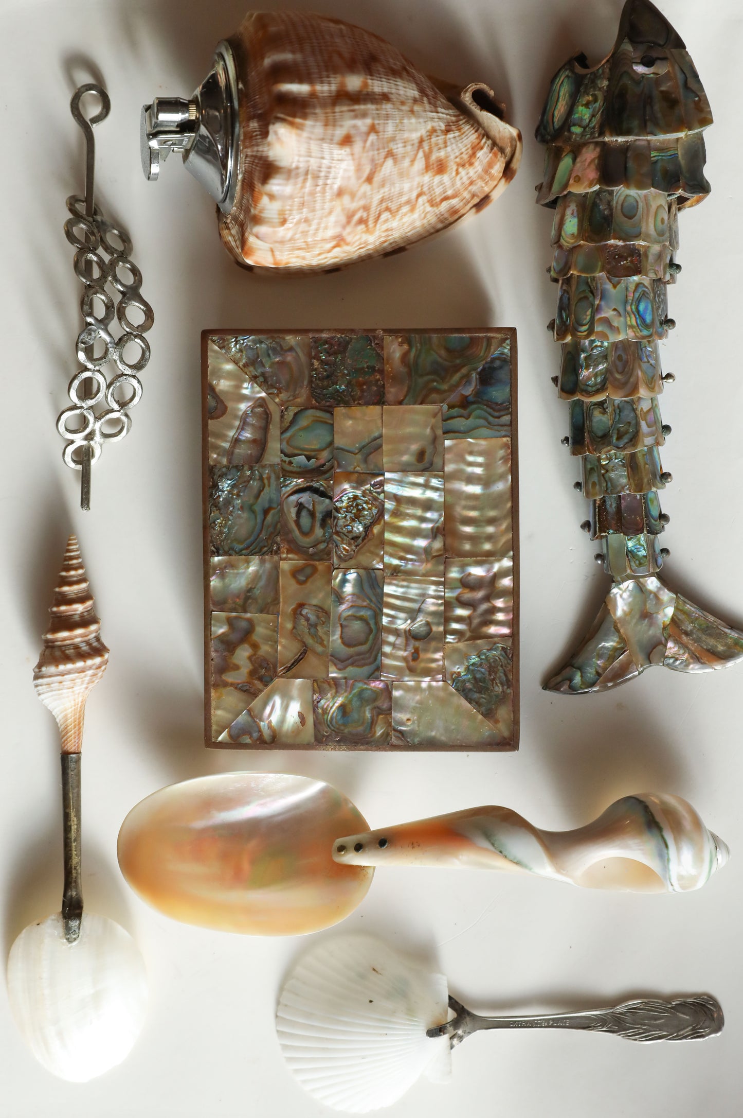 1980s Abalone Shell Mosaic Inlay Stash Box