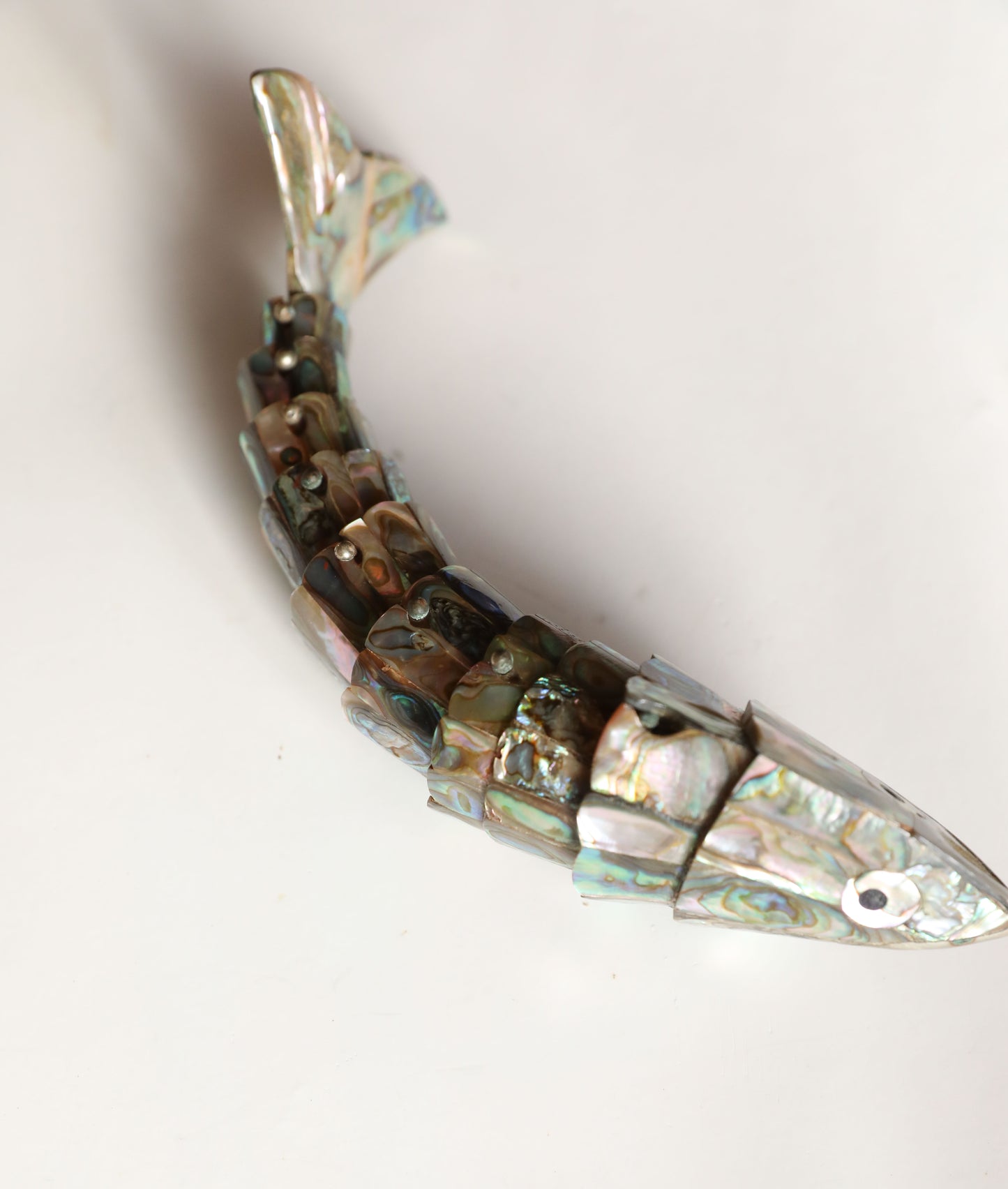 Vintage Articulating Abalone Shell Fish Bottle Opener