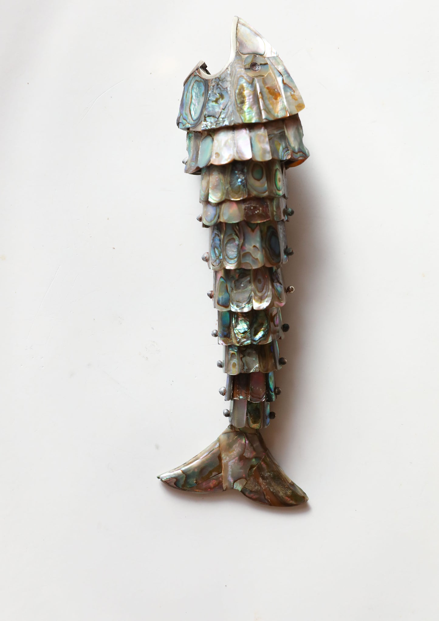 Vintage Articulating Abalone Shell Fish Bottle Opener