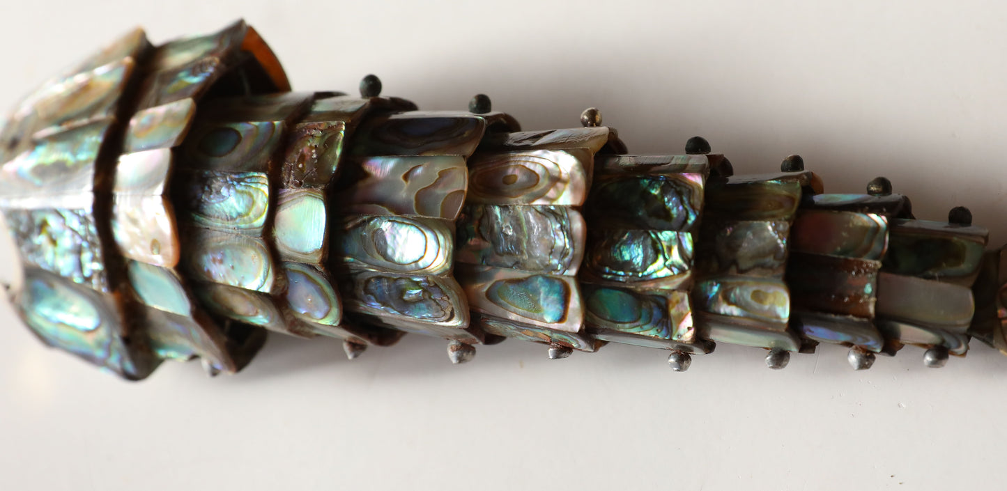 Vintage Articulating Abalone Shell Fish Bottle Opener