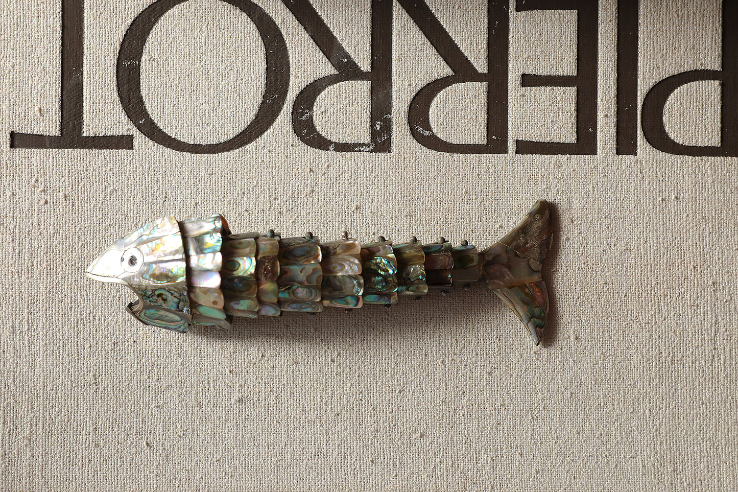 Vintage Articulating Abalone Shell Fish Bottle Opener