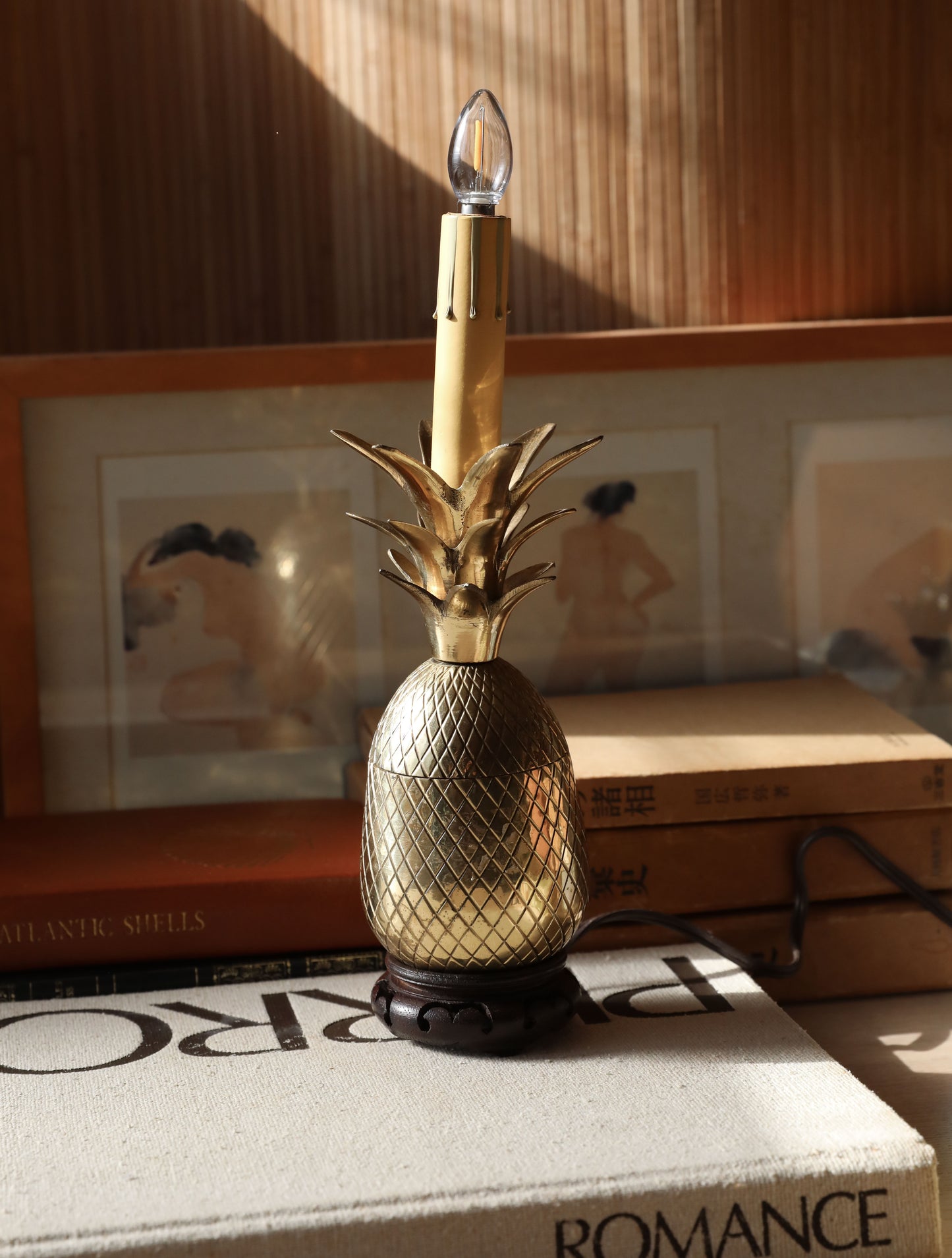Vintage Brass Pineapple Table Lamp