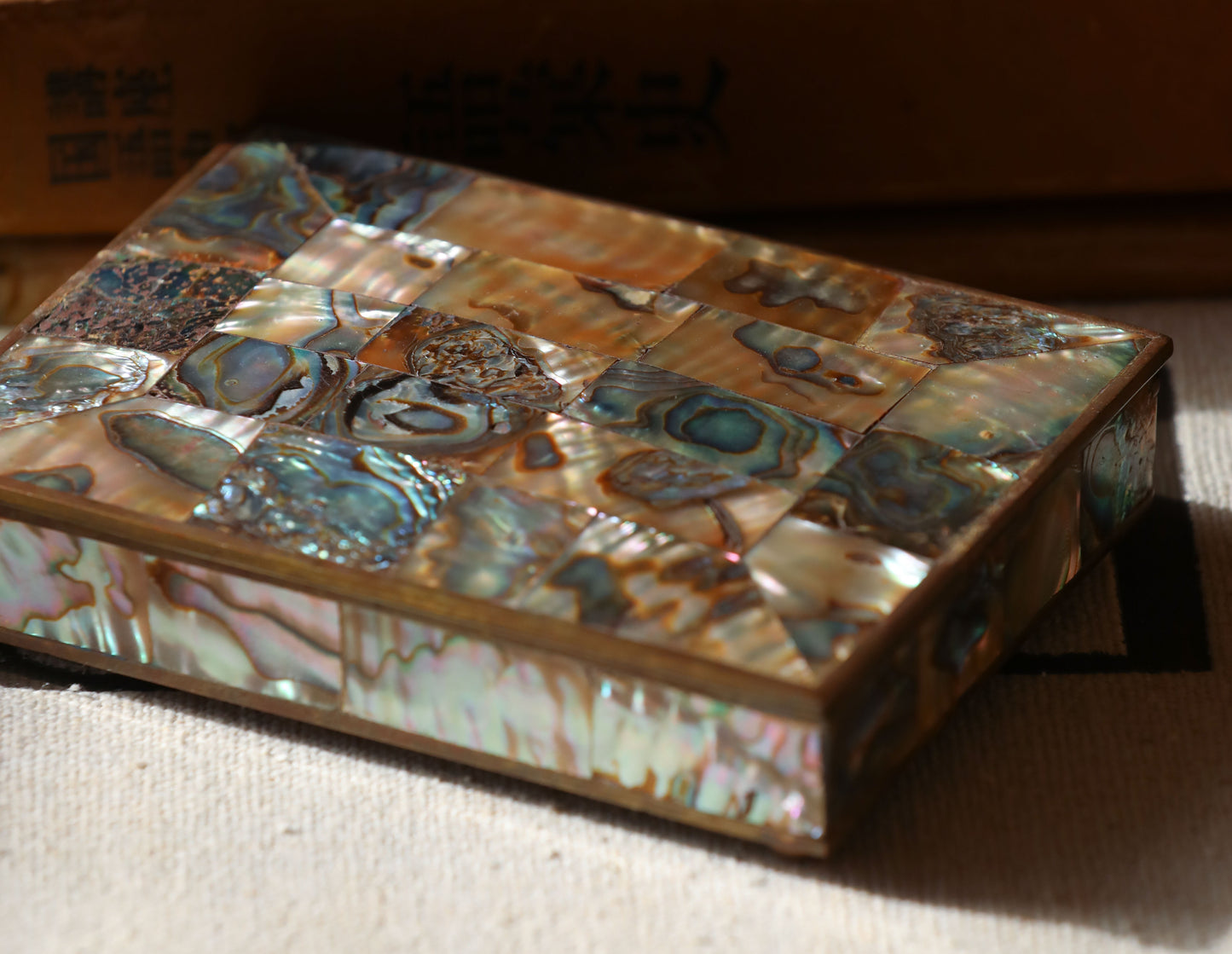 1980s Abalone Shell Mosaic Inlay Stash Box