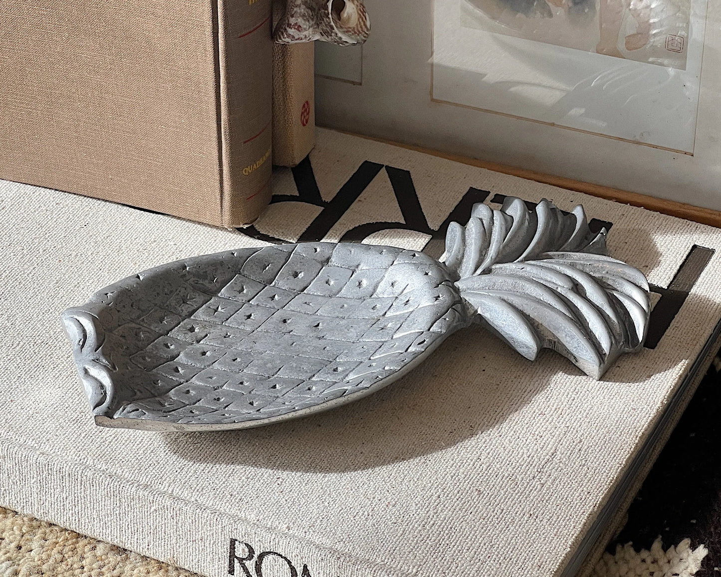 Vintage Cast Silver Pineapple Dish