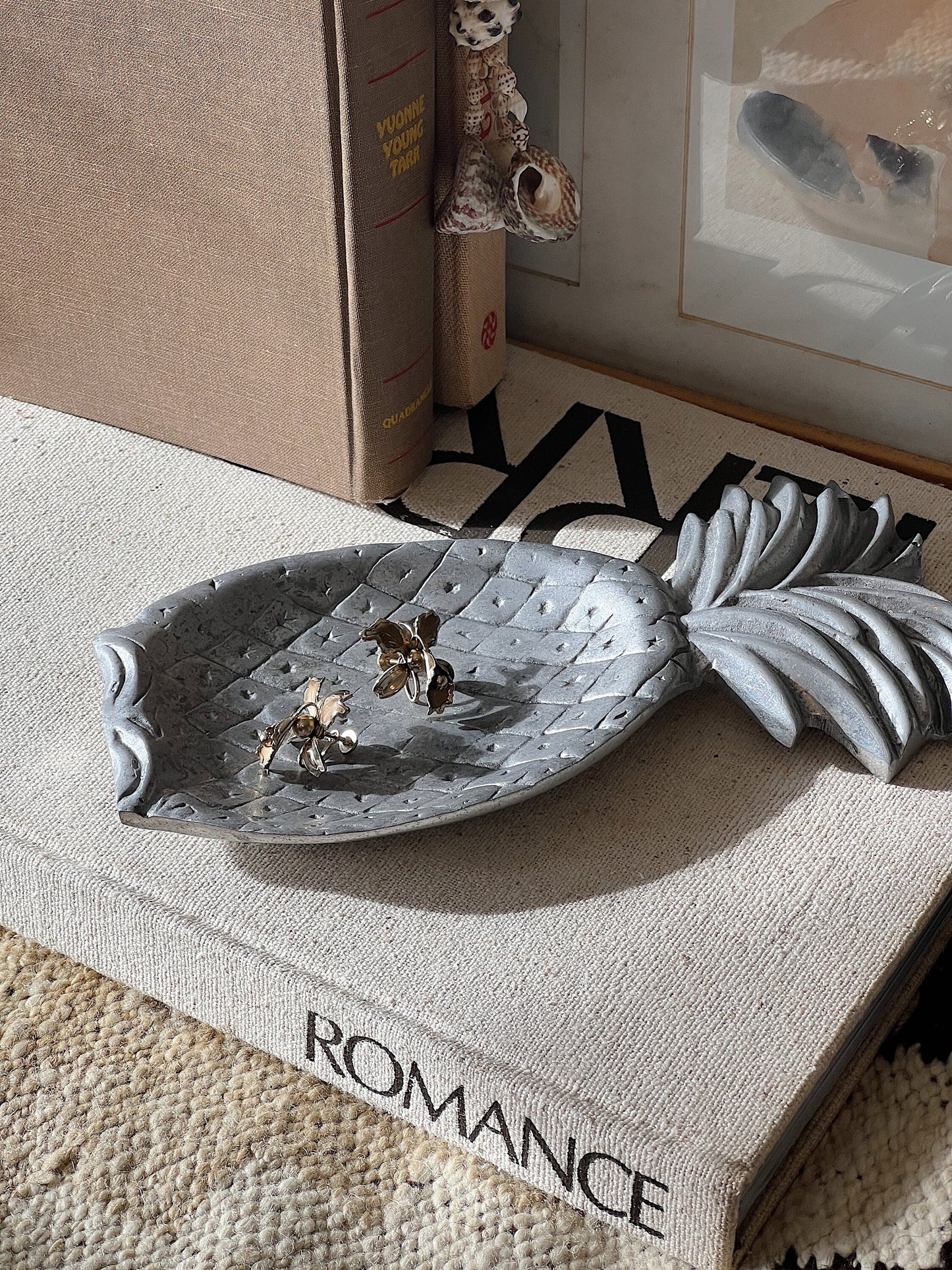 Vintage Cast Silver Pineapple Dish