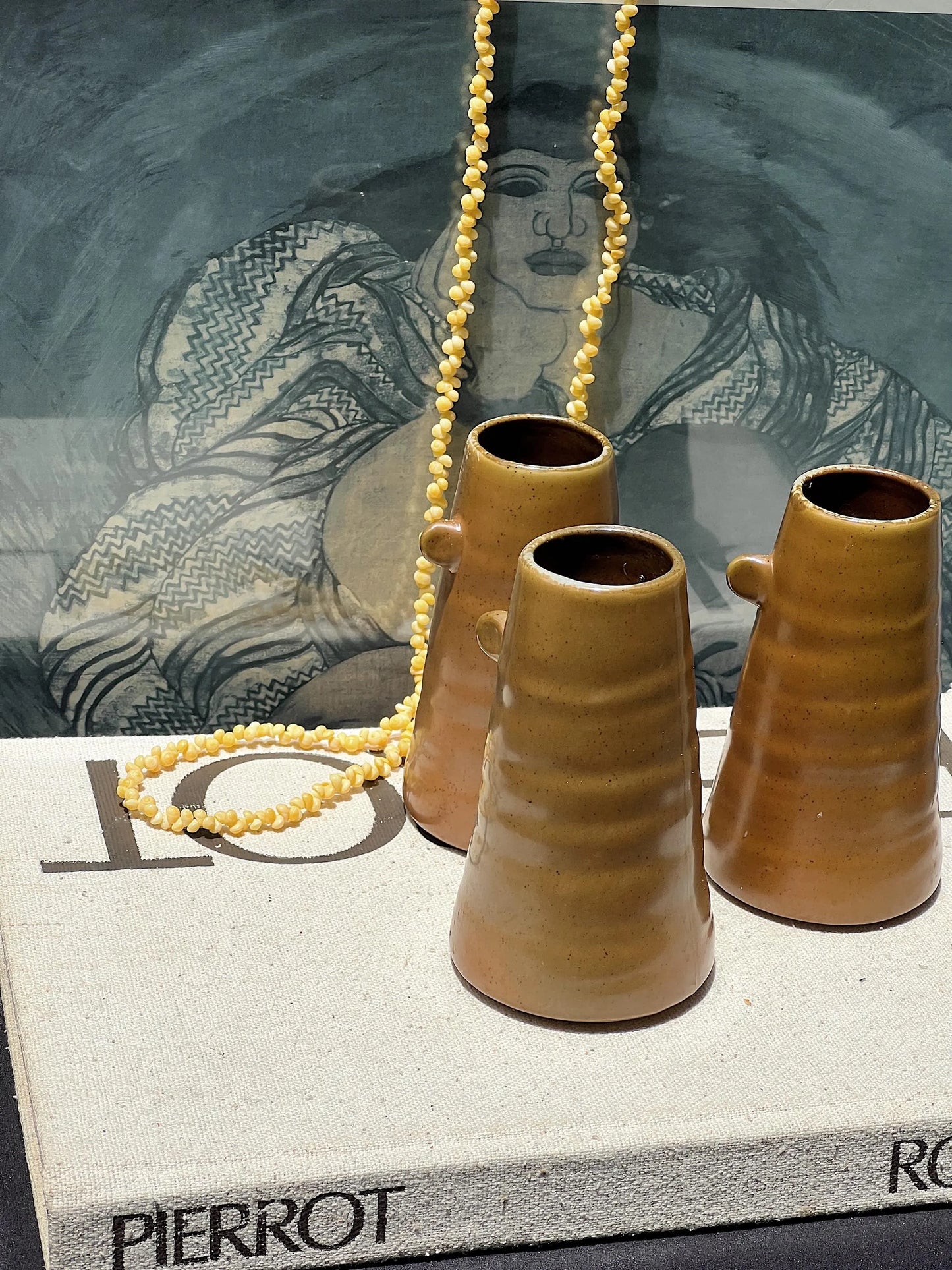 Vintage Japanese Ceramic Mugs Set of 3