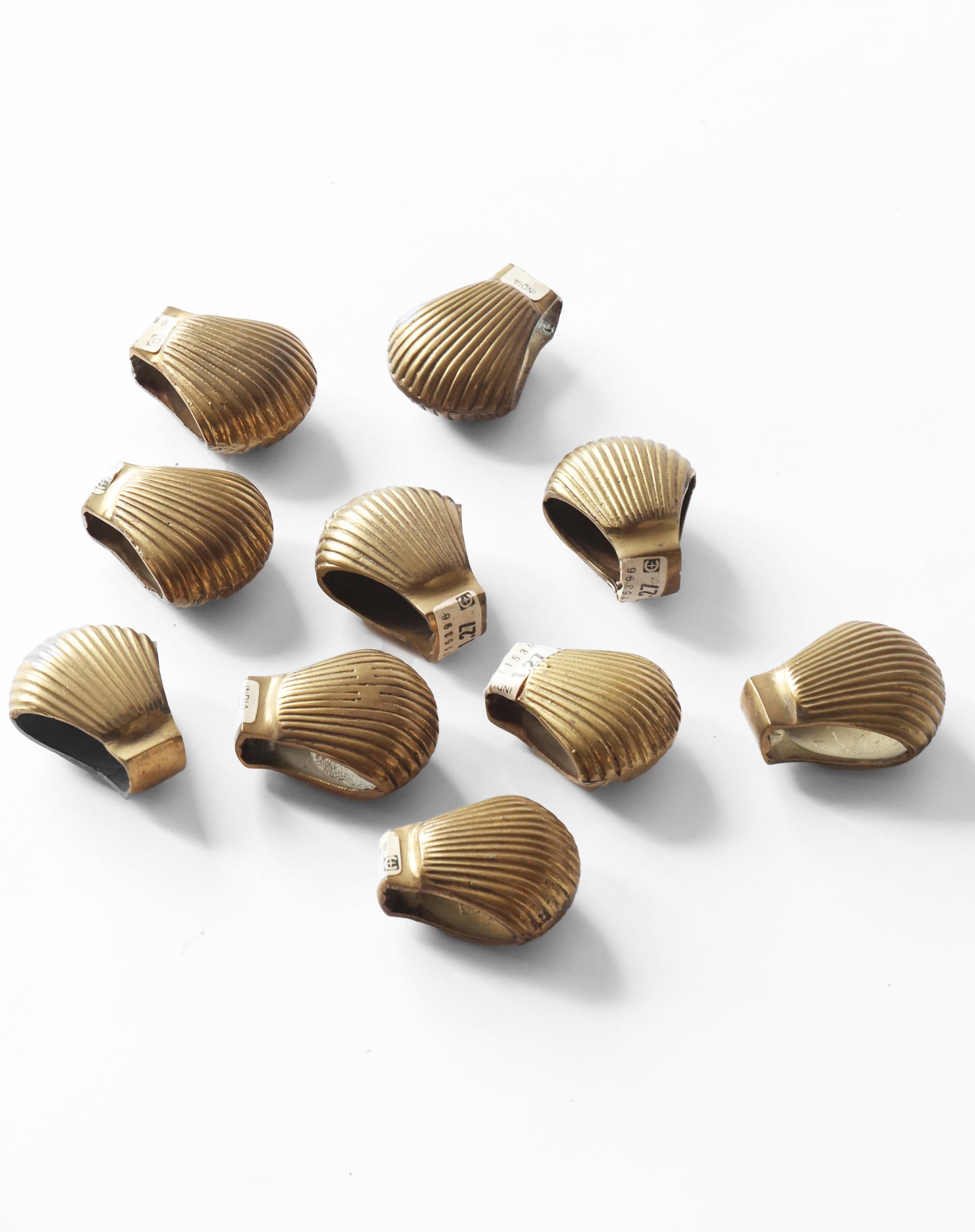 Vintage Brass Clam Napkin Holder Set