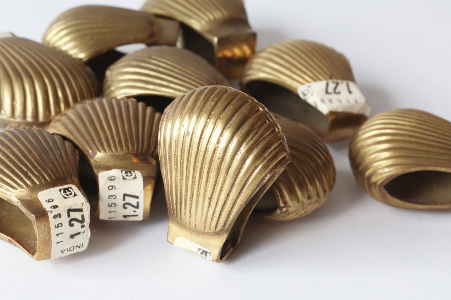 Vintage Brass Clam Napkin Holder Set