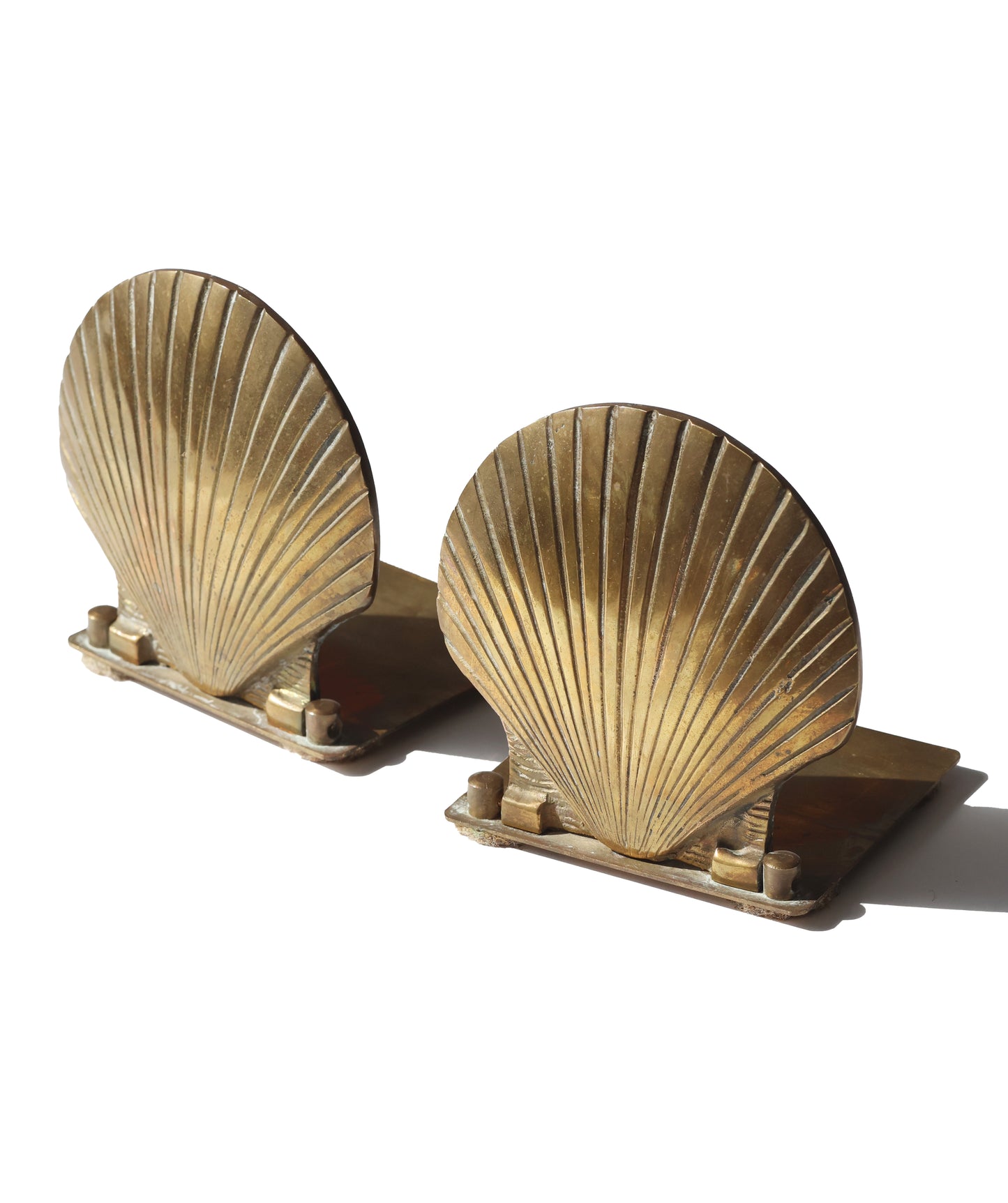 Vintage Brass Scallop Shell Bookend