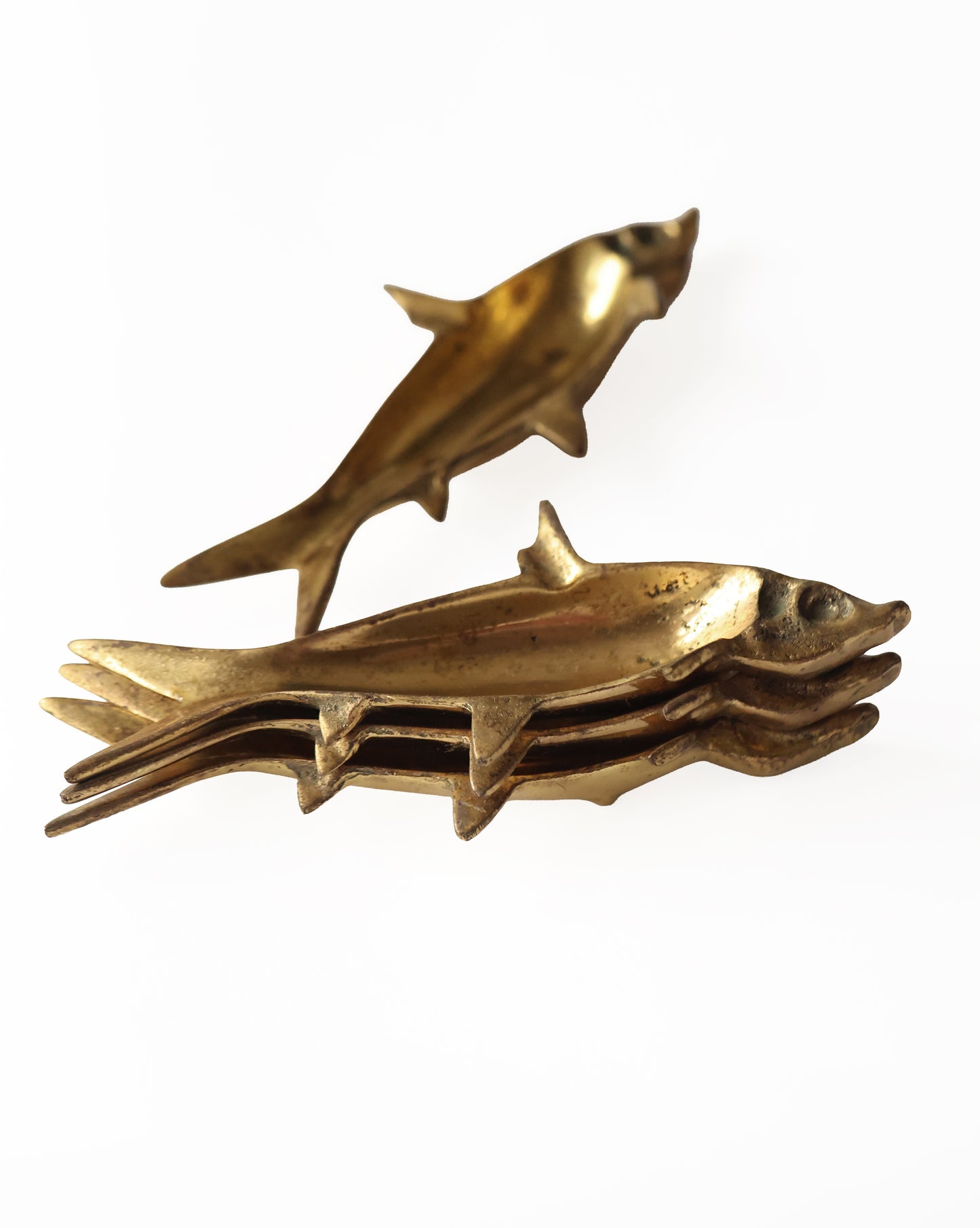 Vintage Brass Fish Ashtray