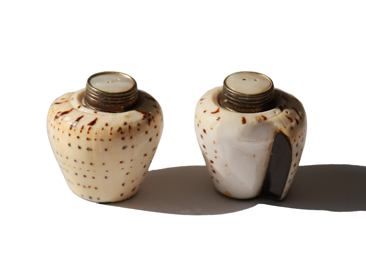 Vintage Flea Cone Shell S&P Shakers