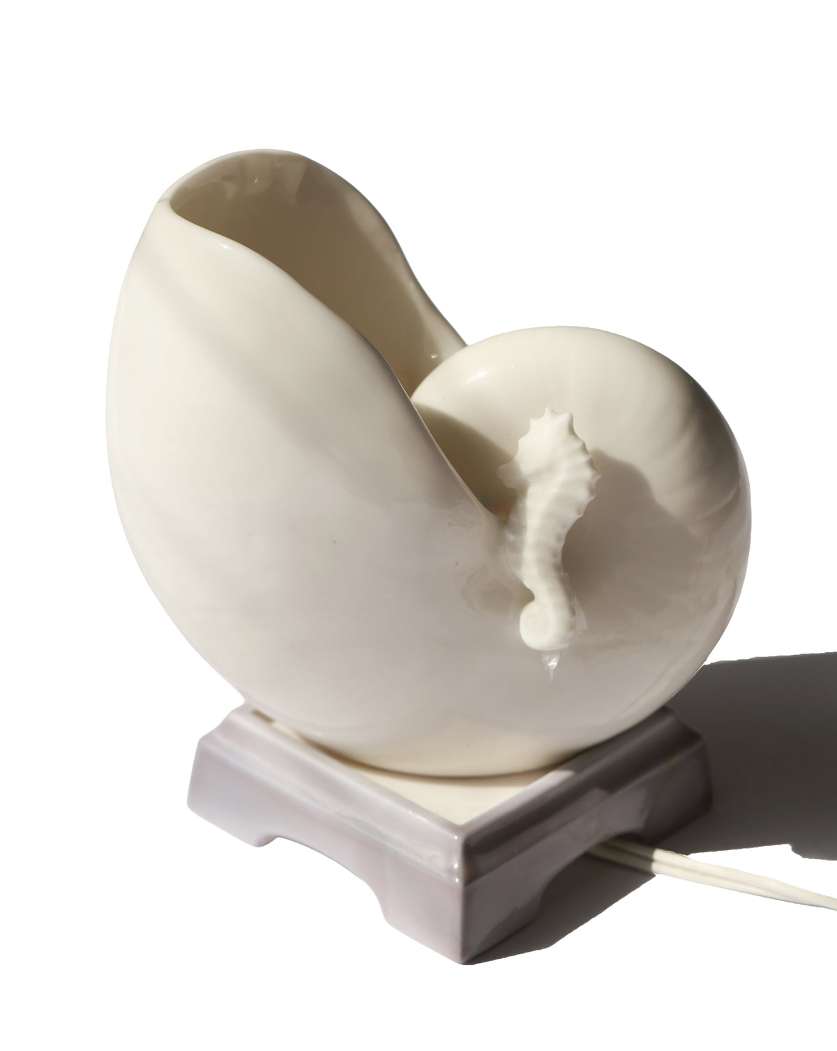 Vintage Japan Porcelain Nautilus Shell Lamp