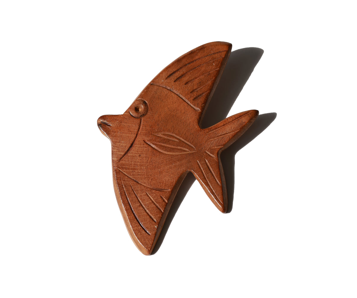 Vintage Mango Wood Fish Brooch