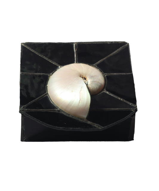 Vintage Nautilus Glass Mirror Box