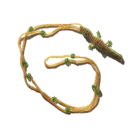Vintage 2000s Beaded Gecko Necklace