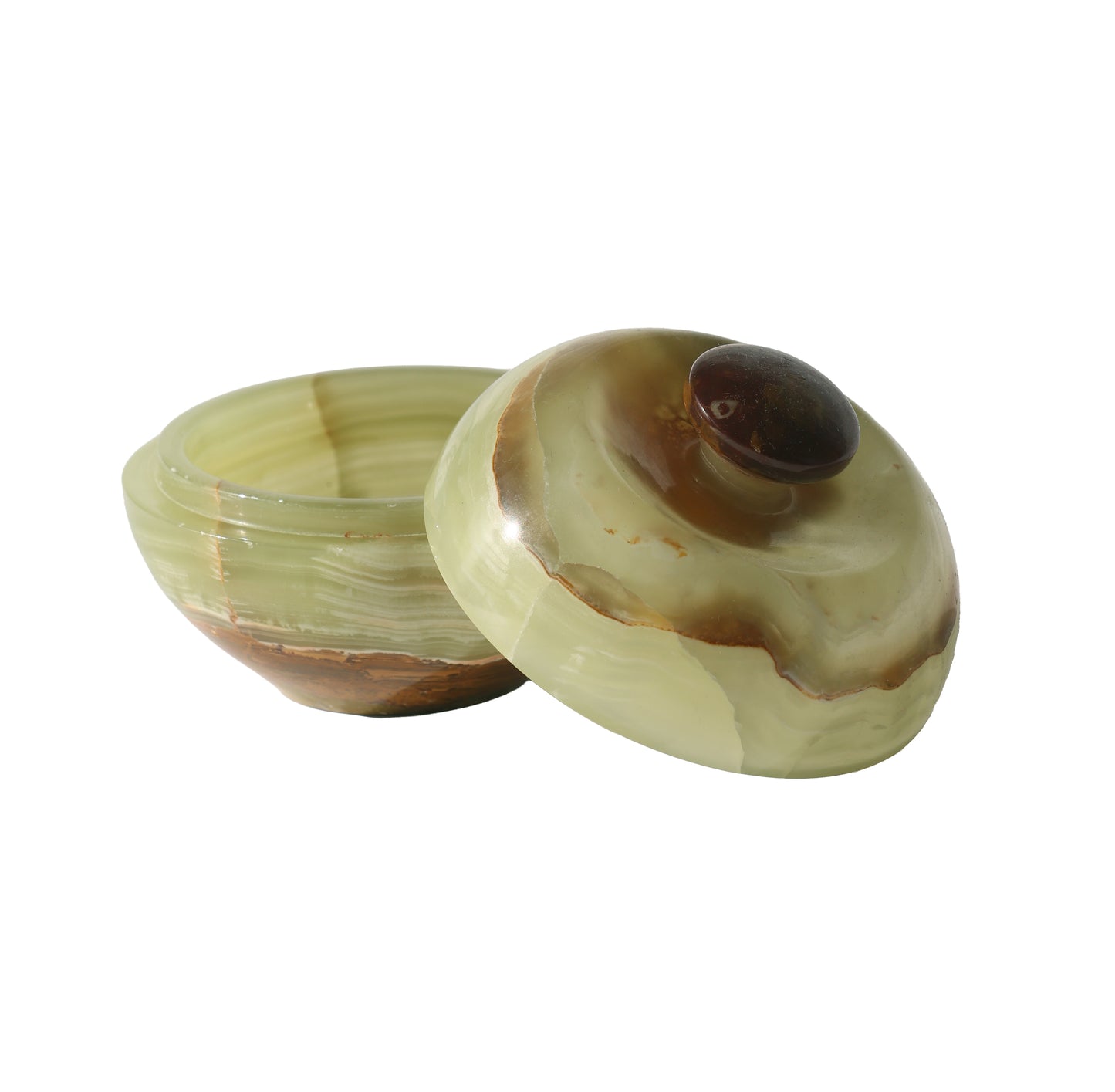 Vintage Onyx Stone Lidded Dish