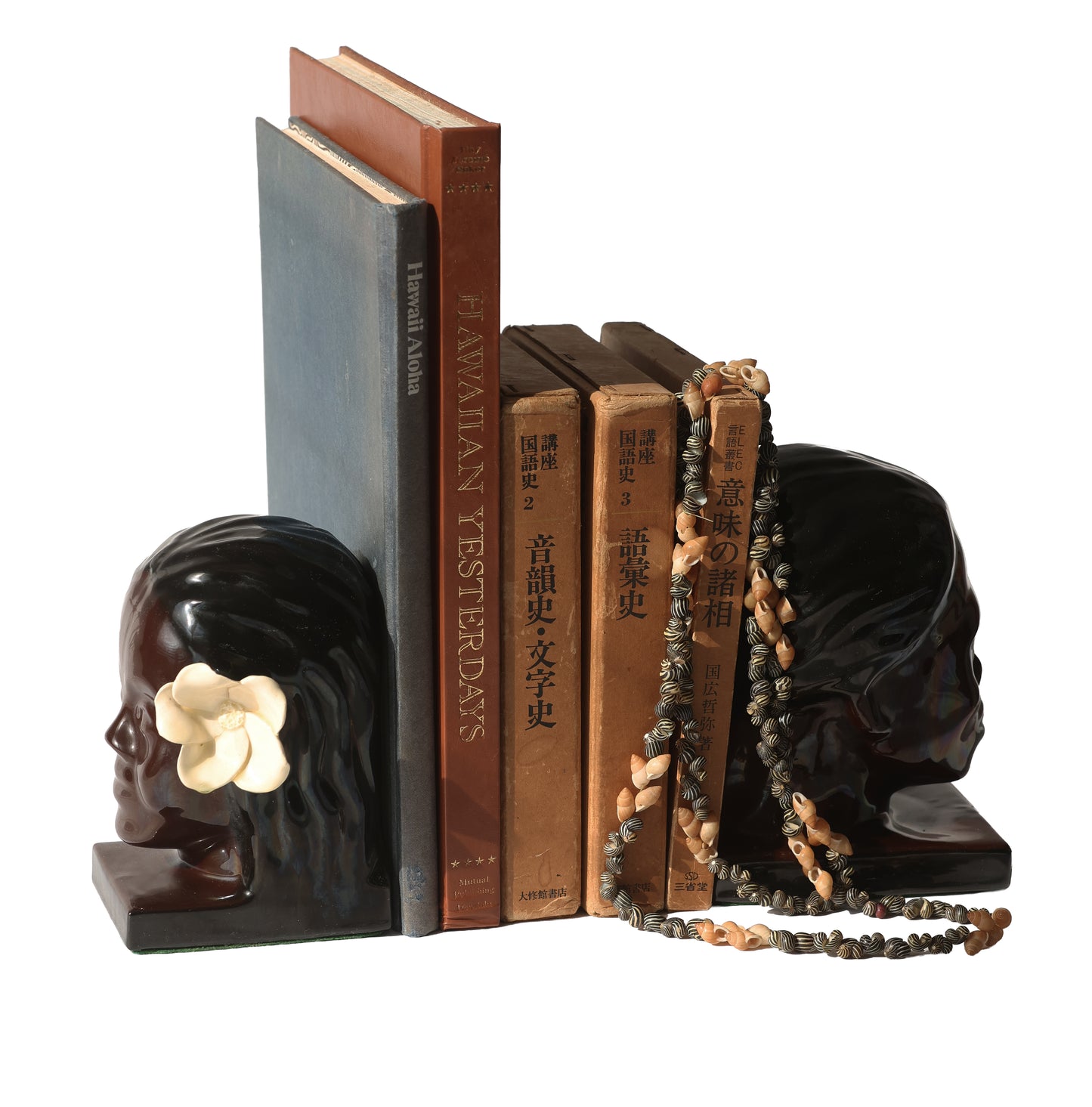 RARE Antique Polynesian Bust Ceramic Bookend