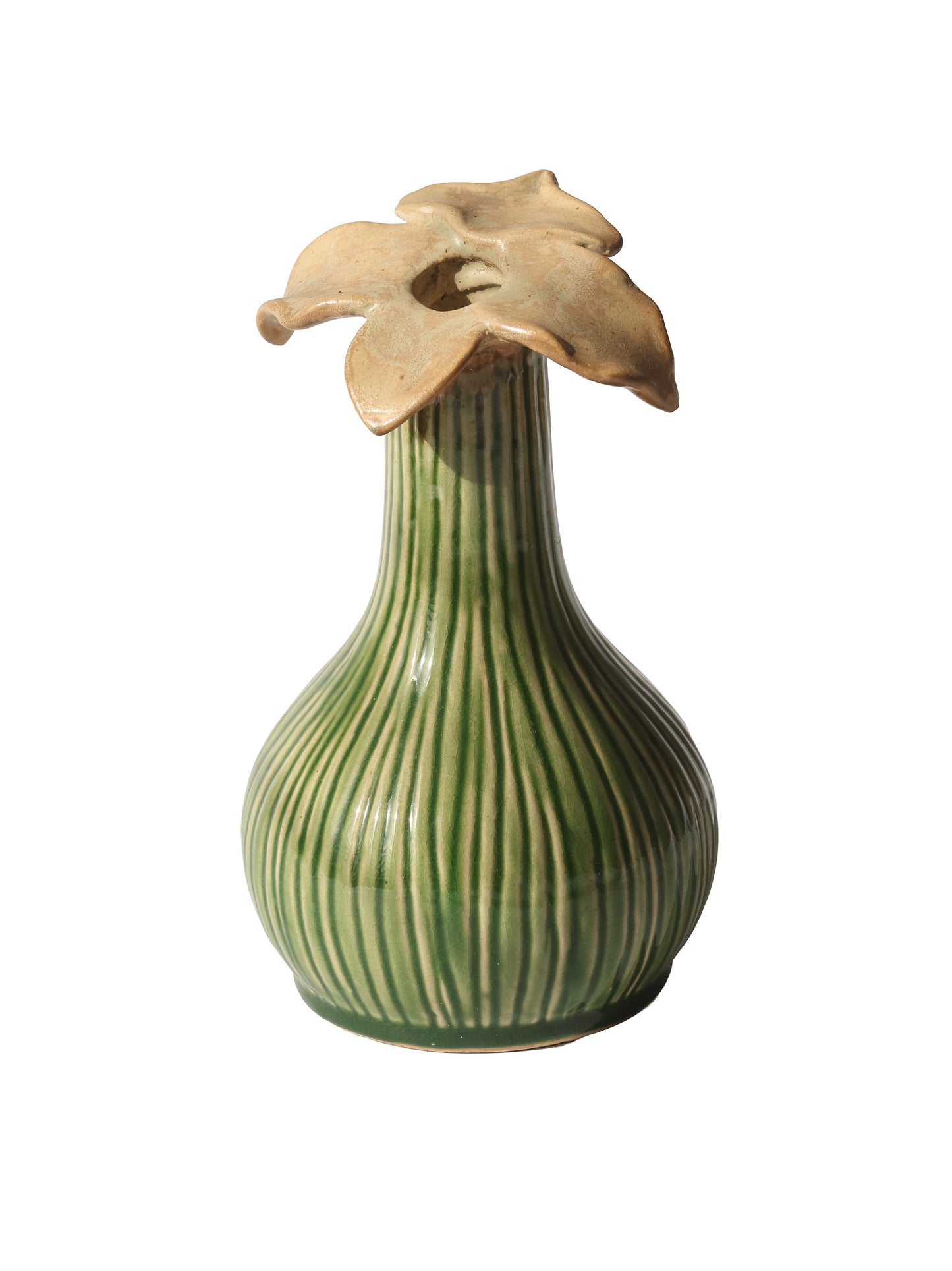 Art Nouveau Flora Pottery Vase