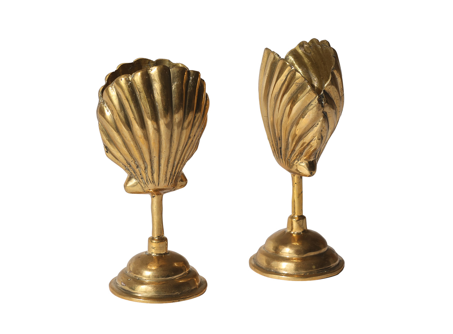 Vintage Brass Scallop Shell Card Holder
