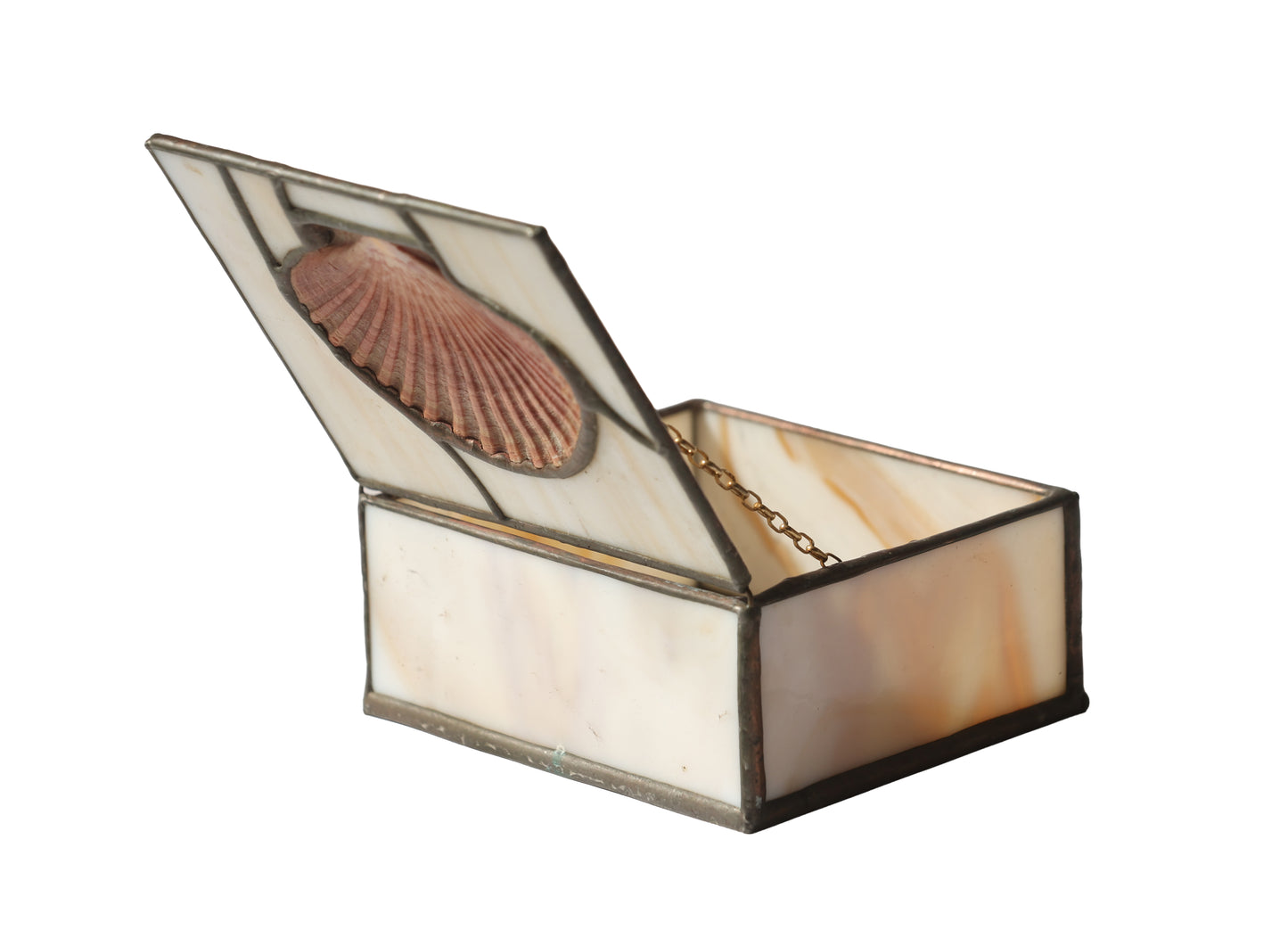 Marble Scallop Glass Box