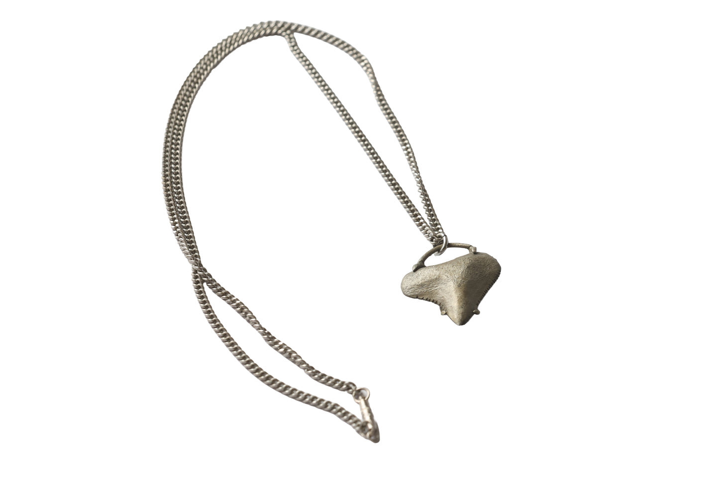 Vintage Pewter Shark Tooth Necklace