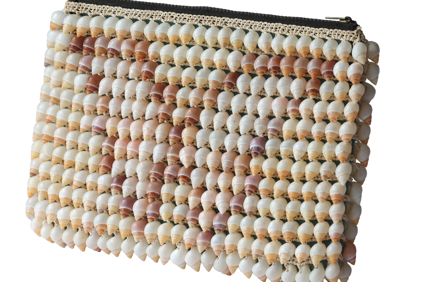 Vintage Crochet Clutch Snail Shell Appliqué