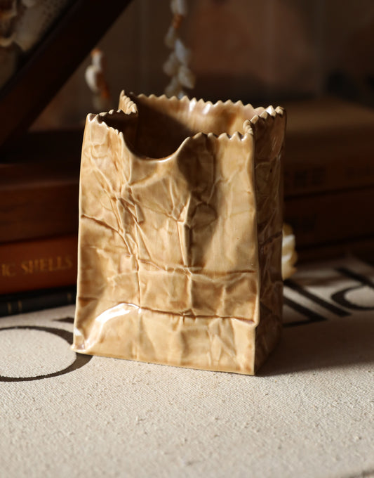 Home Studio Paper Bag Ceramic Vessel