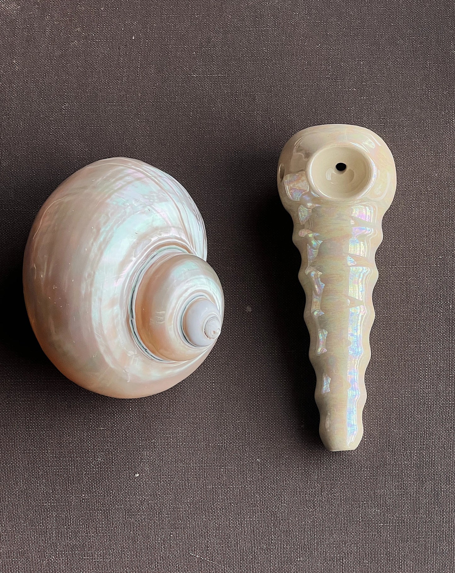 Pearlescent Spiral Shell Pipe