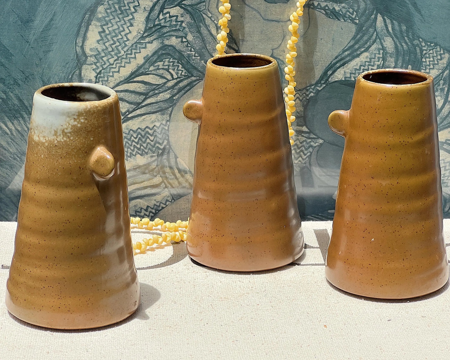 Vintage Japanese Ceramic Mugs Set of 3